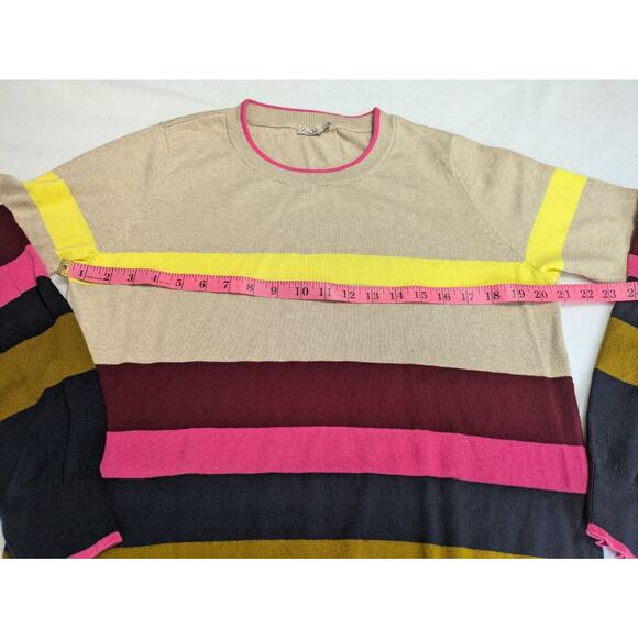 Faherty Sweater Womens Large Ollie Cotton Cashmere Crewneck Long Sleeve Striped - Picture 9 of 11